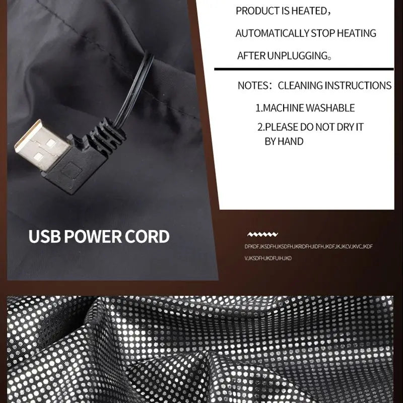 USB Heated Jacket with 9 Zones for Men & Women