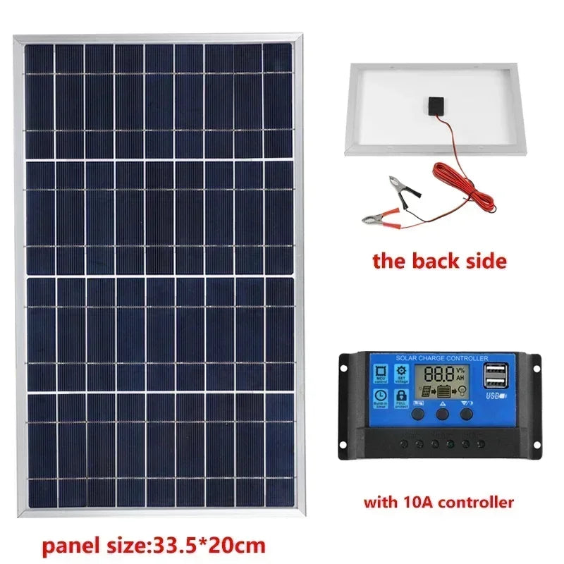 300W Solar Panel Kit with USB Power for Outdoor & Home