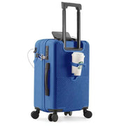 New Upgrade Suitcase Front Opening Luggage with USB Cup Holder Female 20" Small Trolley Case 24" 26" Male Suitcase Trip Cabin