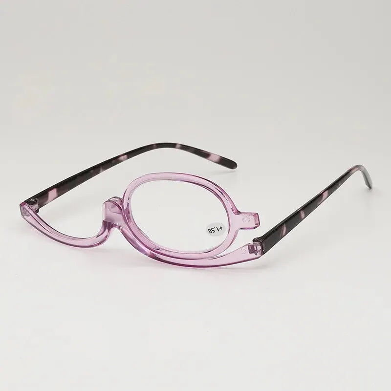 New Rotating Magnifying Makeup Reading Glasses For Women Folding Clamshell Cosmetic Presbyopic Glasses For Elder Unisex