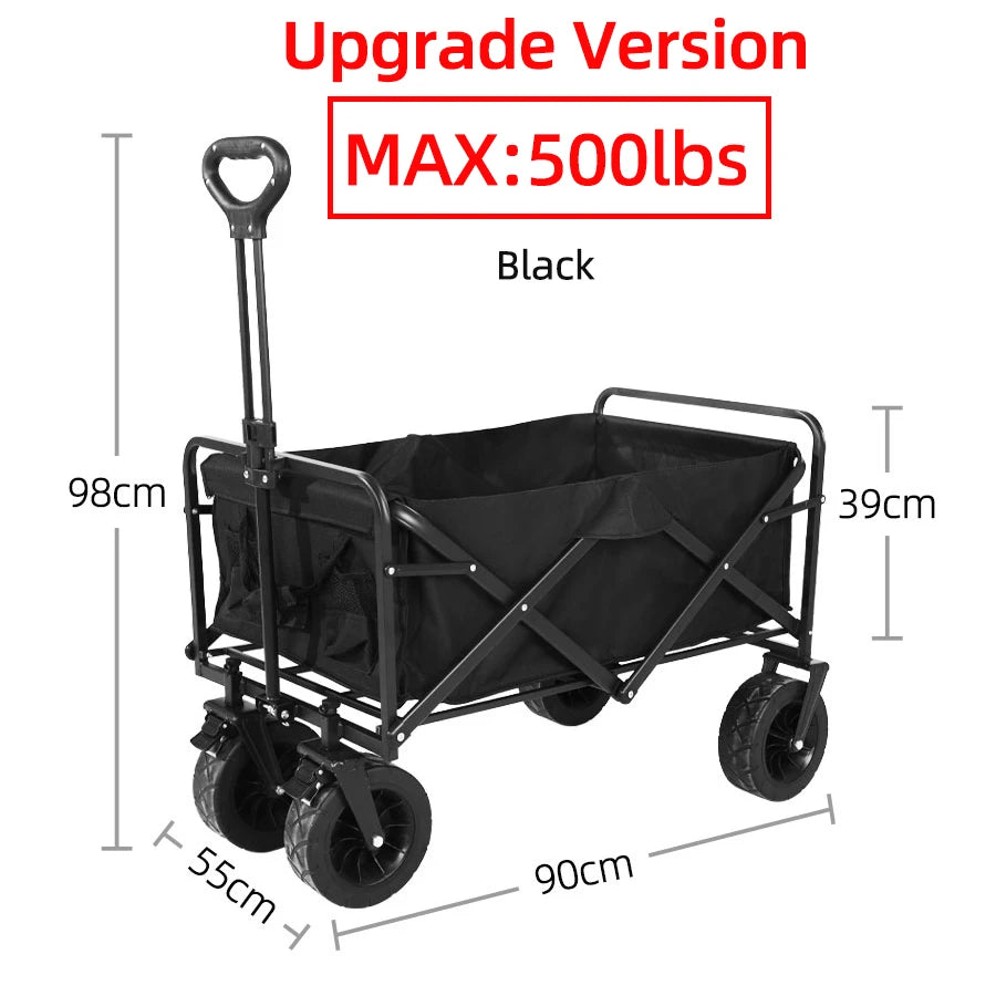 Collapsible Beach Cart – Portable, Heavy Duty, Large Capacity.