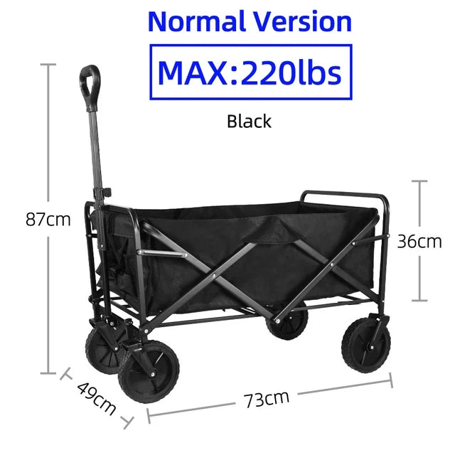 Collapsible Beach Cart – Portable, Heavy Duty, Large Capacity.