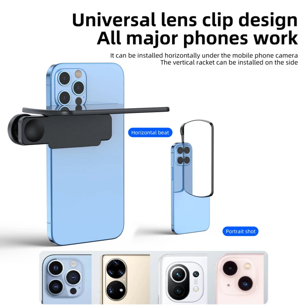 Portable Camera Mirror Clip Kit for Smartphones with Bag & Cloth