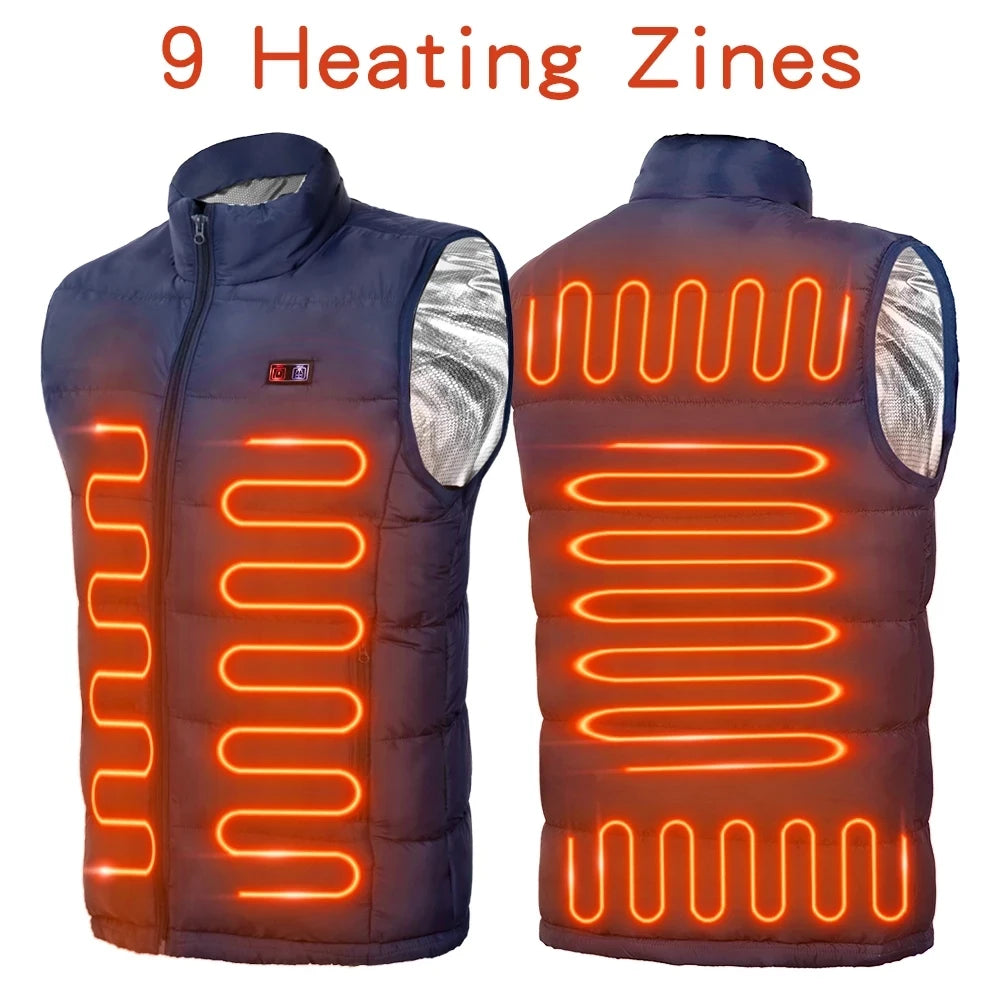 USB Heated Jacket with 9 Zones for Men & Women