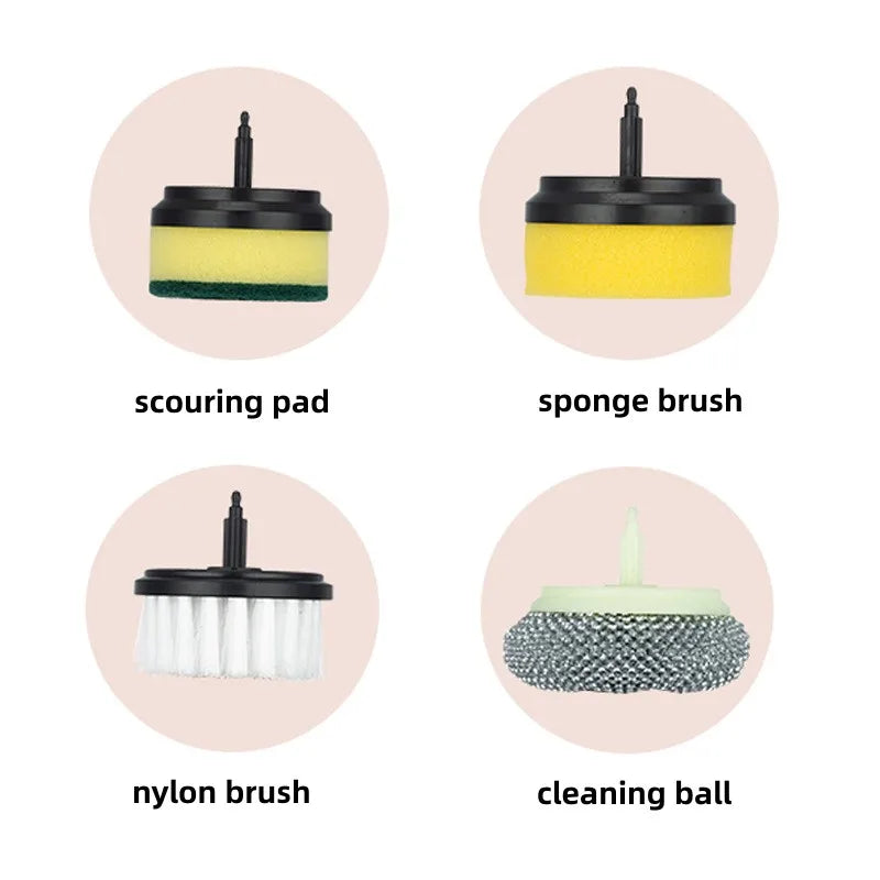 Multifunctional Electric Spin Scrubber - Rechargeable with 6 Brushes