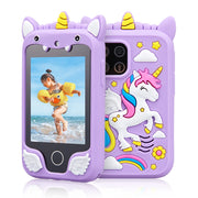 Kids Muscial Smart Phone Toys Cartoon Unicorn Touchscreen Baby Mobile for Girls Boys Educational Toys Birthday Christmas Gifts