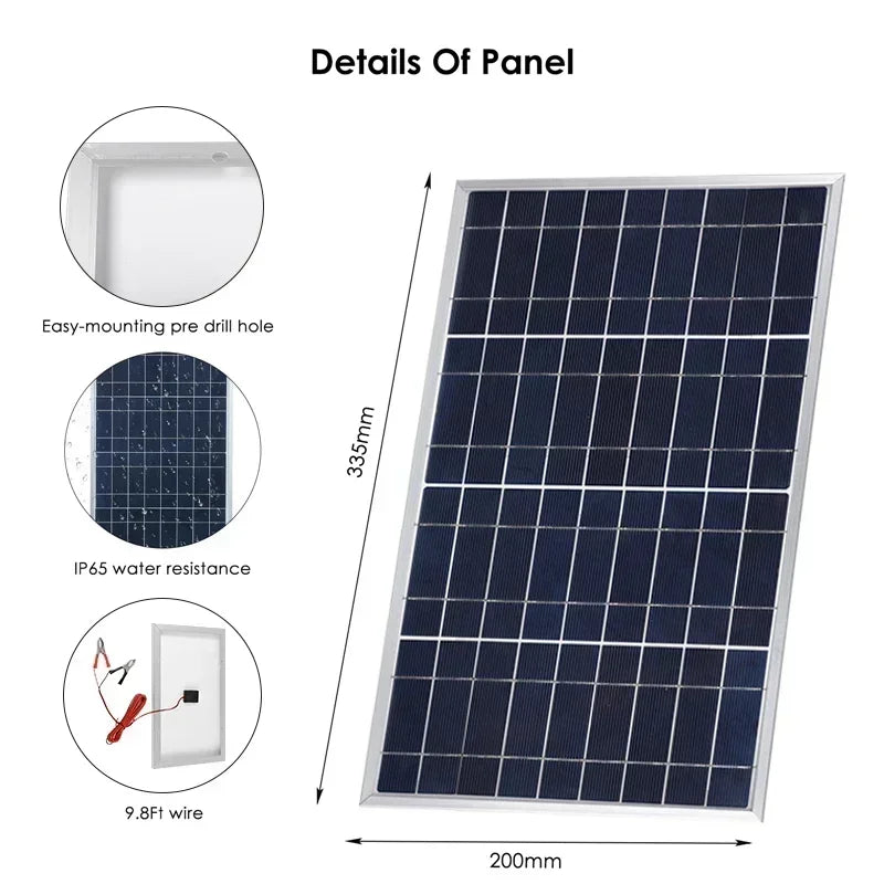 300W Solar Panel Kit with USB Power for Outdoor & Home