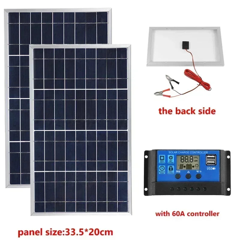 300W Solar Panel Kit with USB Power for Outdoor & Home