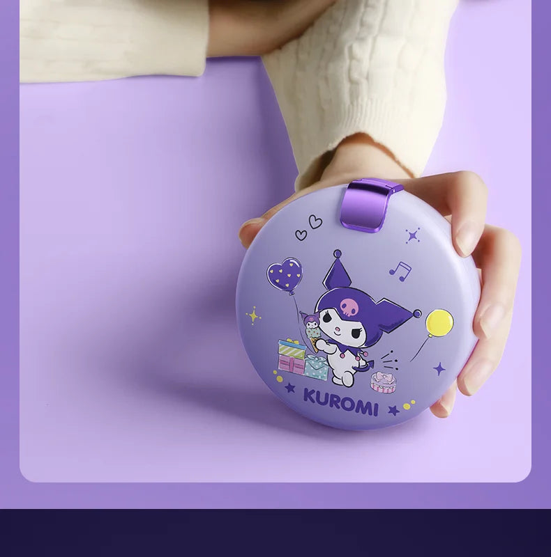 Sanrio Cartoon Hello Kitty Cute and Sweet Winter Girls Portable Storage Automatic Heating Cosmetic Mirror Hand Warmer Power Bank