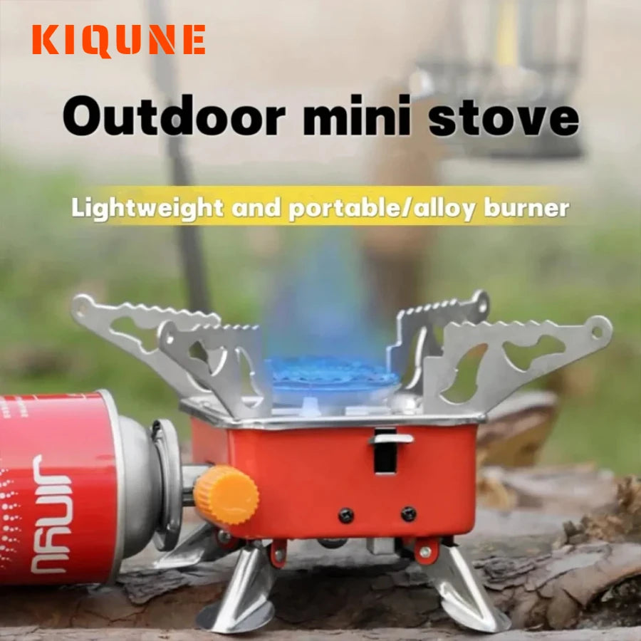 KIQUNE Portable Mini Folding Gas Stove - Camping Cookware