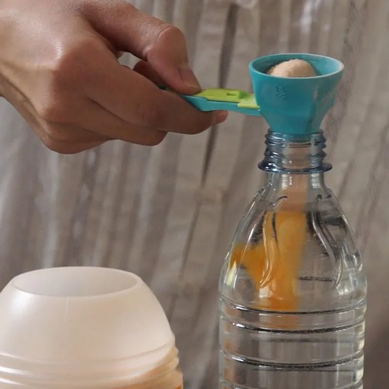 Spill-Free Measuring Spoon Funnel for Powder and Drinks