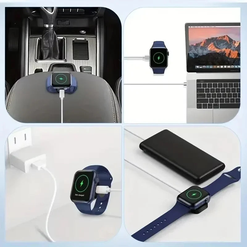 Portable Wireless Watch Charger Type C 8pin Two interfaces For Apple Watch S9 8 7 6 5 4 3 2 1 SE Ultra Series Fast Charger