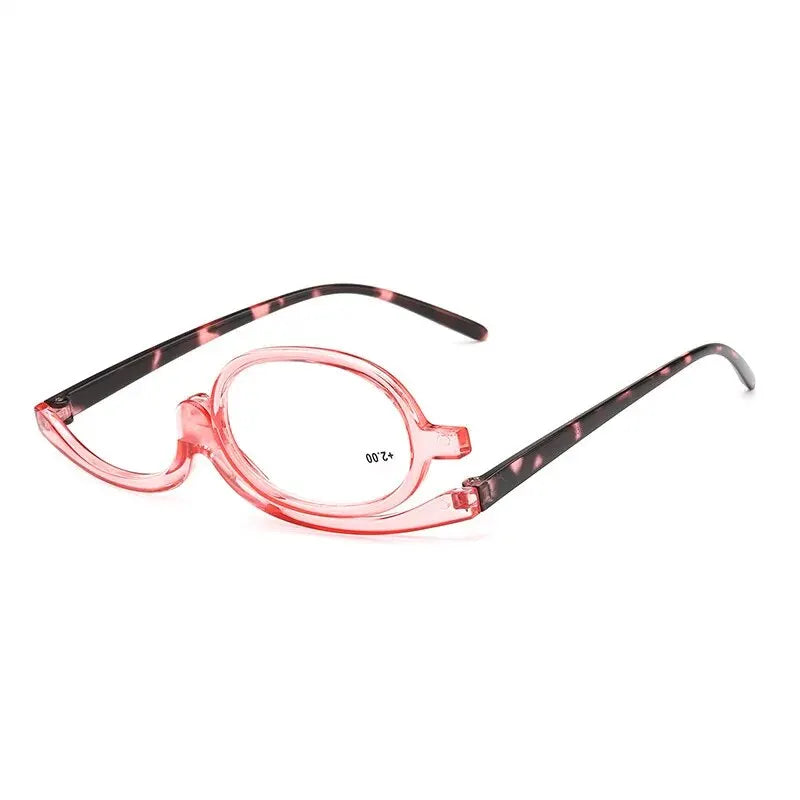 New Rotating Magnifying Makeup Reading Glasses For Women Folding Clamshell Cosmetic Presbyopic Glasses For Elder Unisex