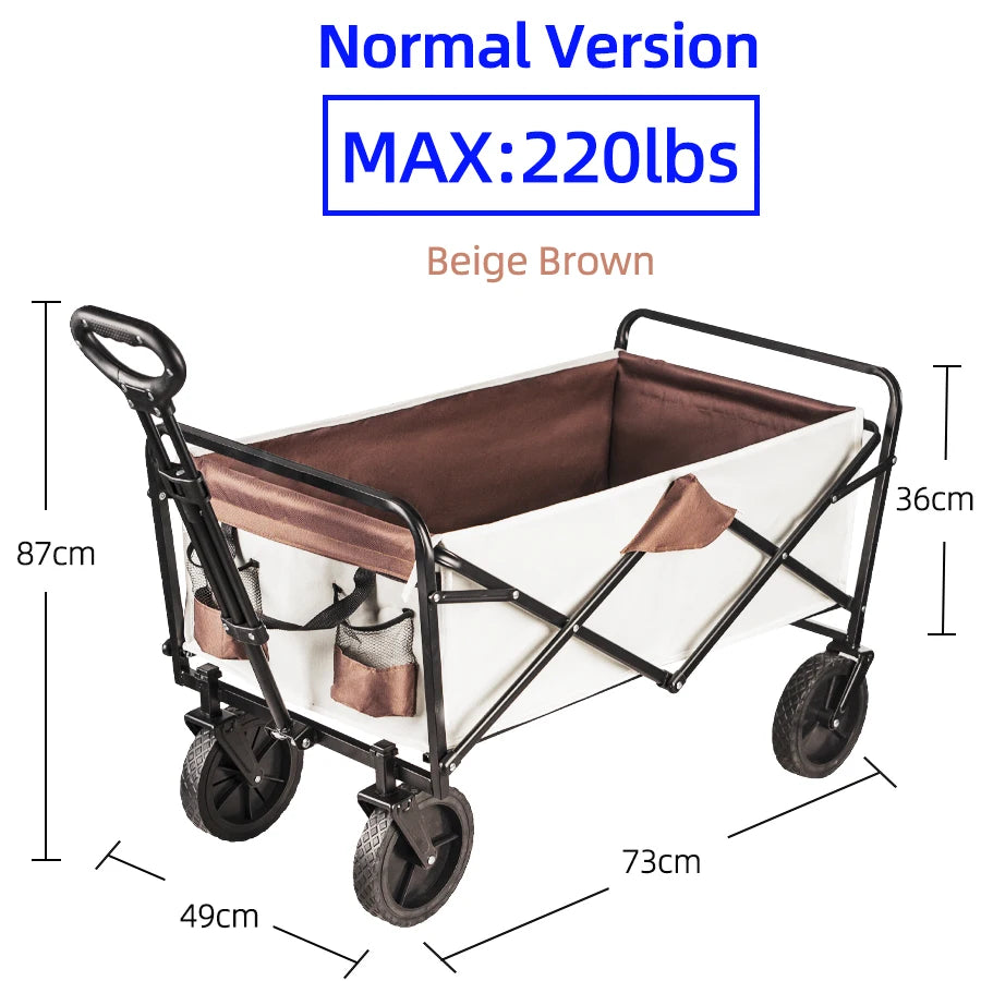 Collapsible Beach Cart – Portable, Heavy Duty, Large Capacity.