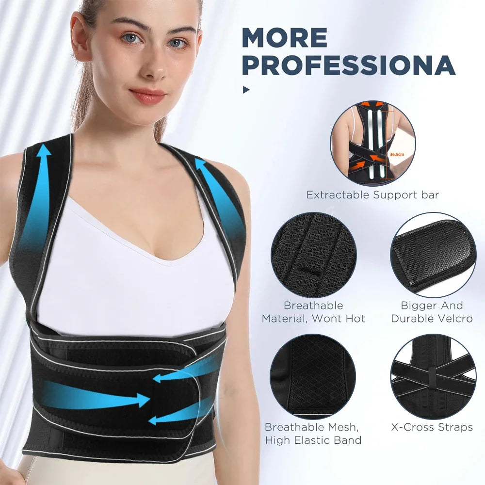 Adjustable Posture Corrector for Back Support