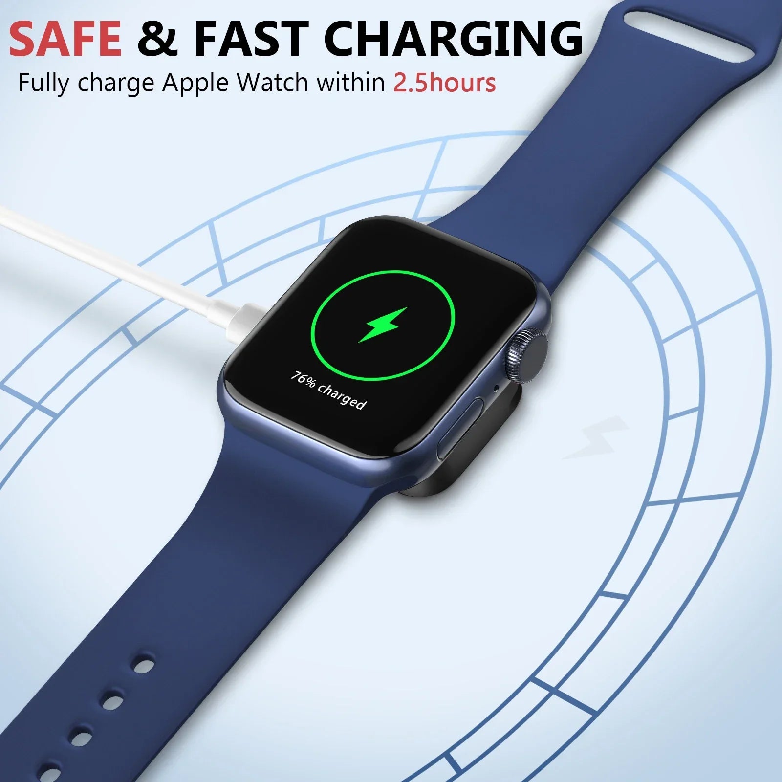 Portable Wireless Watch Charger Type C 8pin Two interfaces For Apple Watch S9 8 7 6 5 4 3 2 1 SE Ultra Series Fast Charger