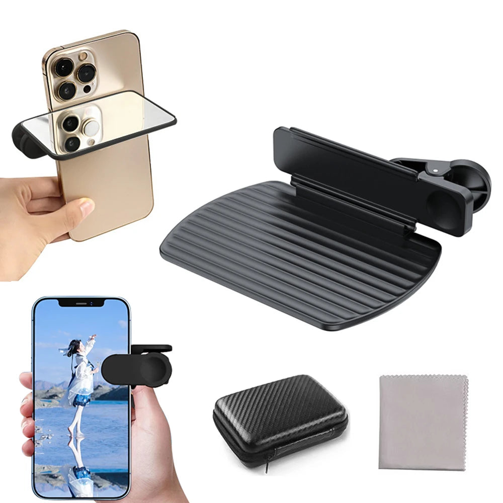 Portable Camera Mirror Clip Kit for Smartphones with Bag & Cloth