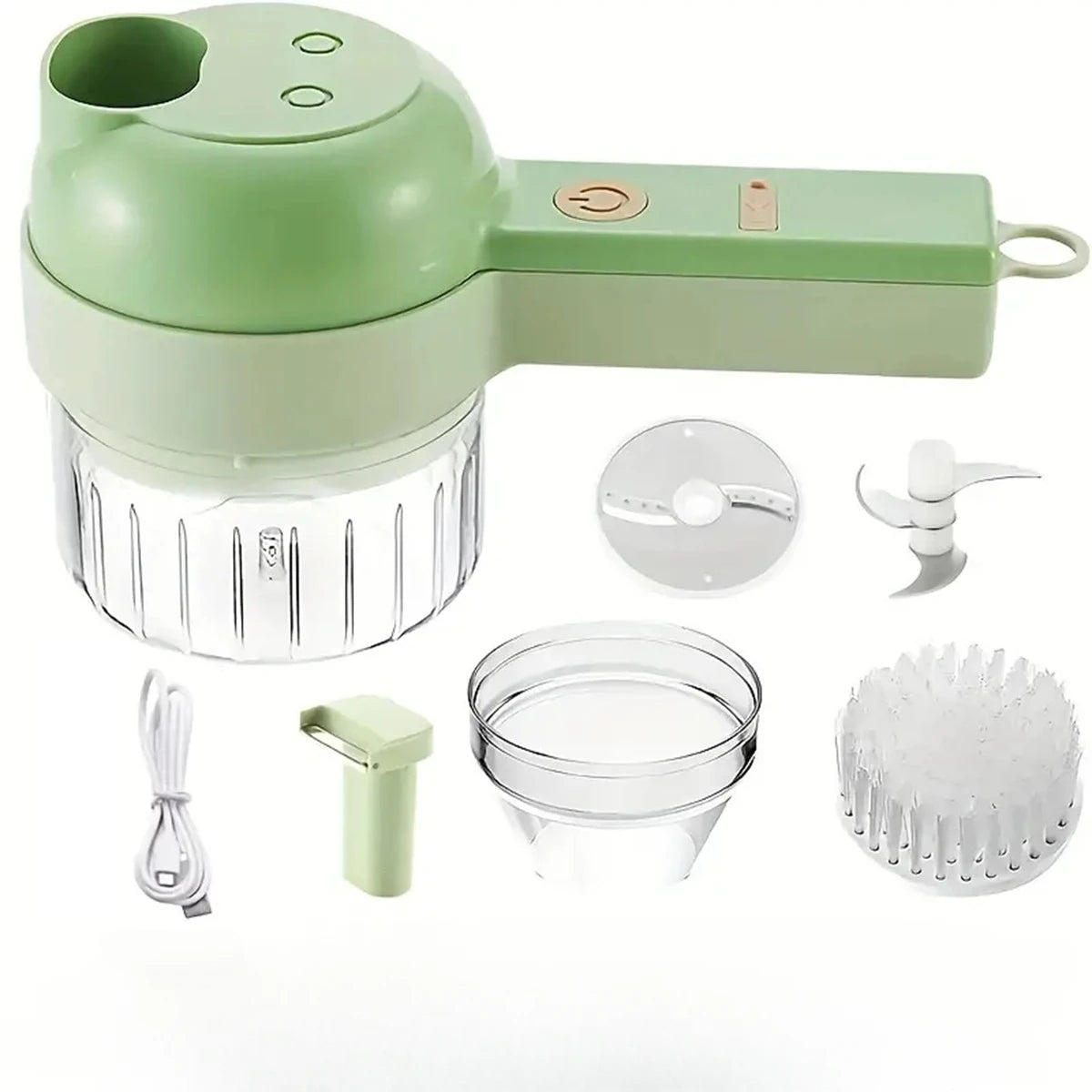 4 in 1 Multi-function Vegetable Processing Machine Portable Vegetable Cutter Set USB Electric Masher Kitchen Appliances