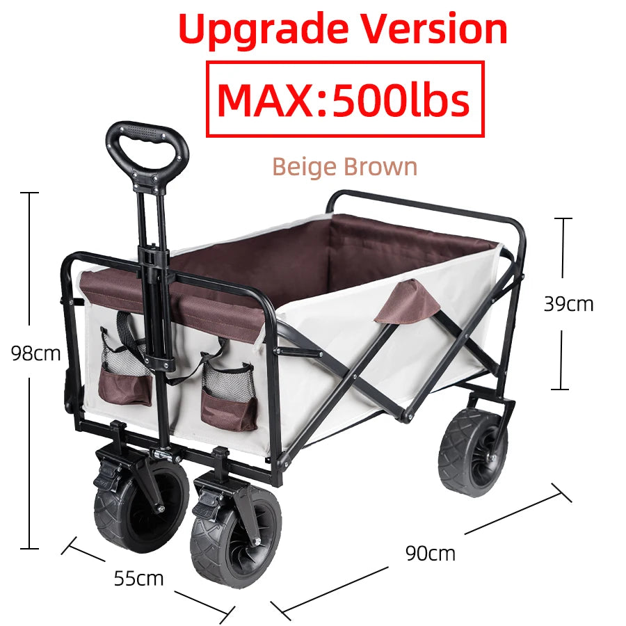 Collapsible Beach Cart – Portable, Heavy Duty, Large Capacity.